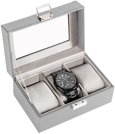 ProCase Watch Box, 3 Slot Mens Watch Display Case, Grey by ProCase