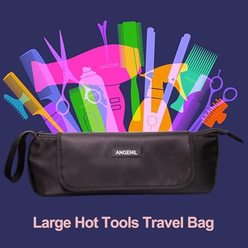 ANGENIL Hair Iron Tools Travel Bag with Heat Resistant Mat, for Curling Iron Wand, Flat Irons, Thermal Brush, Hair Dryer, 2 in 1 Portable Hot Tool Mat Hair Accessories Organizer for Women - Image 4
