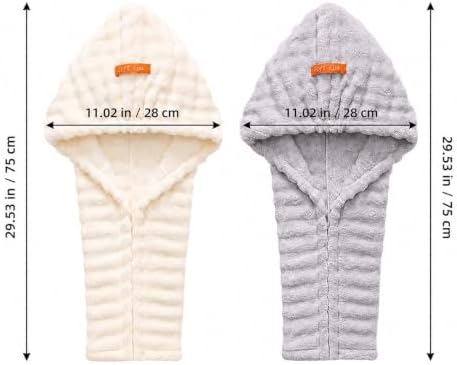 Microfiber Hair Drying Towel 2Pack, Large Size for Women, with Elastic Band - Image 2