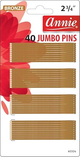 Annie 2 3/4" Roller Pins Set, Metal Hair Clips - 40 Count (Bronze) by AnnieInternational