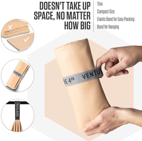 VENTURE 4TH Quick Dry Microfiber Towel for Camping & Gym - Beige Medium - Image 5