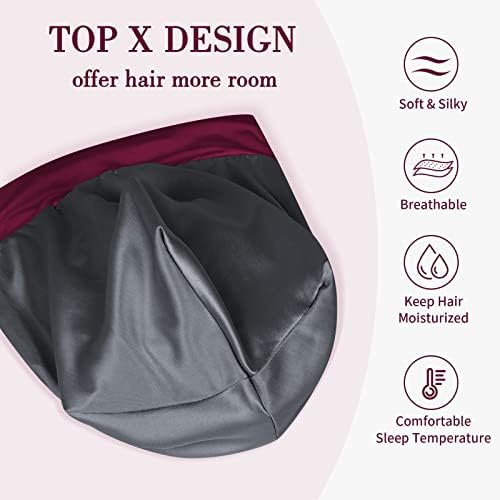 Fittia Satin Lined Sleep Bonnet, Adjustable Non-Slip Cap For Locs, Medium - Image 7