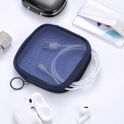 Weewooday 4Pcs Mesh Makeup Bag, Navy Blue, Small, Classic - Image 5