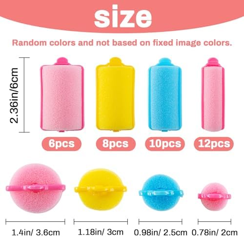 MAQIHAN 36PCS Foam Hair Rollers -Sponge Rollers for Hair Curling Mix Size - Image 2