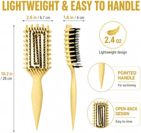 Curly Hair Brush Candybrush Curl Defining Brush for Detangling Shaping and Defining Curls for Women, Men, Wet & Dry Hair (Creamy Yellow) - Image 5
