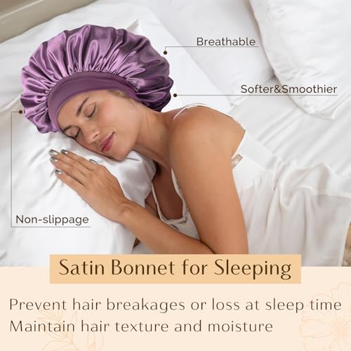 YANIBEST Soft Satin Bonnet for Men Women, Sleep Cap to Maintain Moisture - Image 4