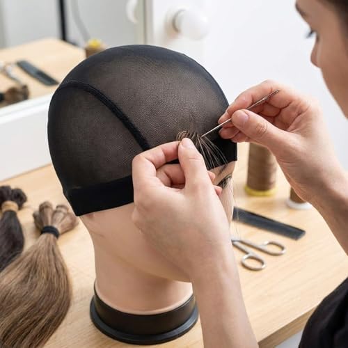 Smilco Mesh Wig Cap 6 Pack Stretchable Mesh Dome Caps for Wigs(Black) - Image 7