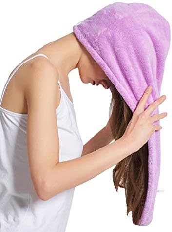 HOPESHINE Hair Drying Towel Twist Women's Soft Shower Microfiber Towels for Hair Turban Wrap Fast Drying Ultra Absorbent Cap Great Gift for Women (3-Pack Dark Grey+ Grey+Purple) - Image 6