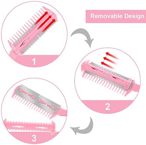 Maitys 3 Pcs Haircut Razor Comb for Hair Cutting with 12 Replacement Blades - Image 3