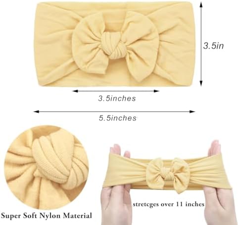 CÉLLOT Super Stretchy Soft Knot Headbands with Hair Bows Head Wrap Hair Accessories For Newborn Baby Girls Infant Toddlers Kids - Image 3
