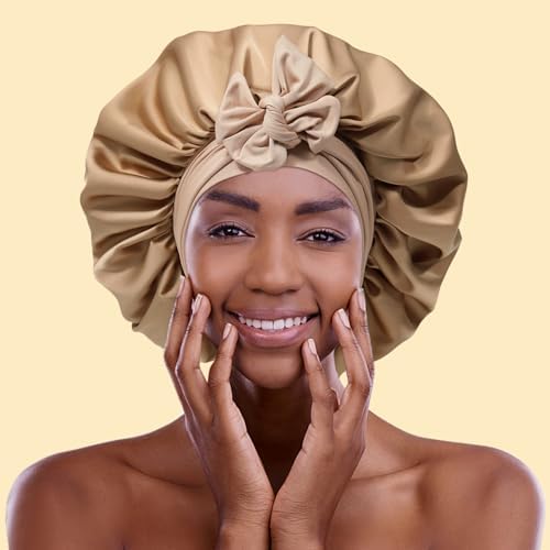 AWAYTR 2-Layer Satin Hair Bonnet, Tie Band Sleep Cap for Women - Image 6