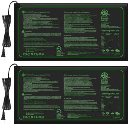 2 Pack 10"x20" Durable and Waterproof Seedling Heat Mat, ETL Listed by Unknown