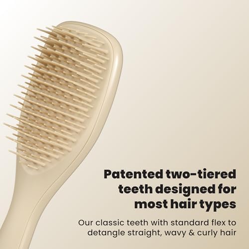 Tangle Teezer Ultimate Detangler Mini Hair Brush, Oat Cream - Image 2