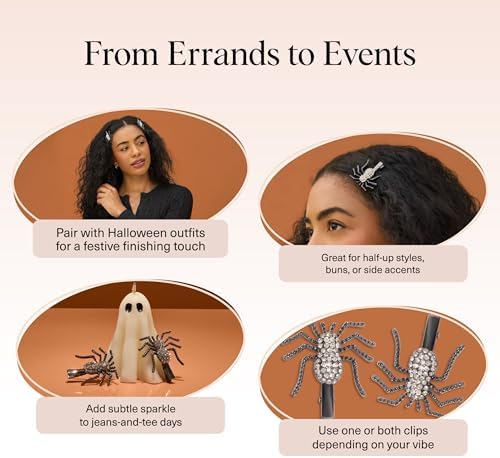 Kitsch Spider Hair Clips for Women - 2 Pcs - Image 6