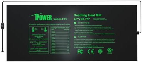 iPower 48" x 20.75" Seeding Heat Mat with Thermostat Temperature Adjustable Knob, Warm Hydroponic Indoor Gardening Plant Germination Pad, by iPower