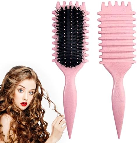 Candy Brush,Curly Hair Brush,Curl Defining Brush,Shaping and Defining Curls for Women Hair Brush for Combing and Shaping,Reduce Pulling and Curl Separation For Defined Curls(pink) by SMARTBEST