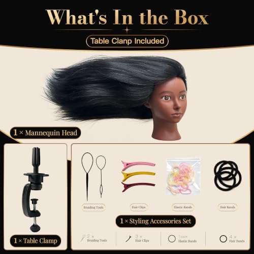 20" Human Hair Mannequin Head for Braiding, Styling & Cosmetology Training - Image 5