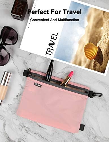 GOX Travel Toiletry Bag Carry On Zipper Pouch Cosmetic Kit Makeup Digital Bag Water Repellent Nylon (Pink) - Image 6