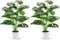 Der Rose 28" Fake Plants Large Artificial Monstera Faux Potted Plants Indoor Tall for Outdoor Living Room House Floor Front Porch Tree Decor (Pack of 2) by DerRose