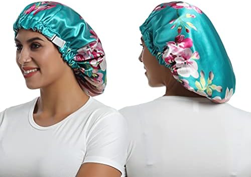 Satin Bonnet Silk Sleep Cap,Hair Bonnet for Braids Curly Hair - Image 5