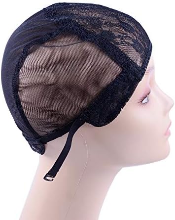 YANTAISIYU Wig Making Caps Double Lace Wig Caps for Making Wigs Adjustable Wig Cap Weave Caps for Making Wigs Hairnets (Black M) - Image 4