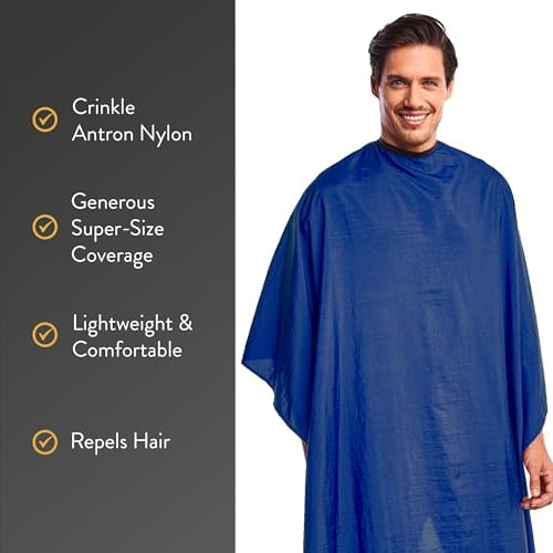 Betty Dain Crinkle Nylon Hair Cutting Cape, 54" x 60", Royal Blue - Image 3