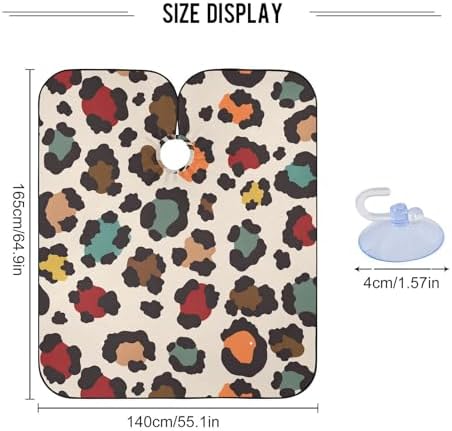 ALAZA Vintage Elegant Leopard Spot Barber Cape for Men Women, Waterproof Haircut Apron Beard Shaving Bib Hair Cutting Cloth 55 x 65 Inch - Image 3