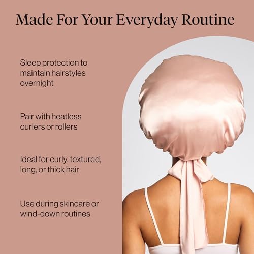 Kitsch XL Satin Bonnet for Sleeping - Blush - Image 6