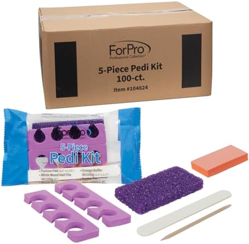 ForPro 5-Piece Pedi Kit, 100ct, Individually-Packed Pedicure Set by ForProProfessionalCollection