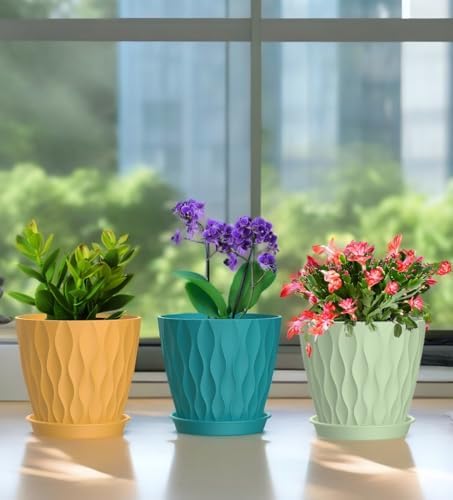 4 Inch Plant Pots, 6 Pack Indoor Flower Pots, Planters with Drainage Holes and Trays for Orchids, Violets, Succulents, Herbs, and Other Plants,Corolful - Image 6