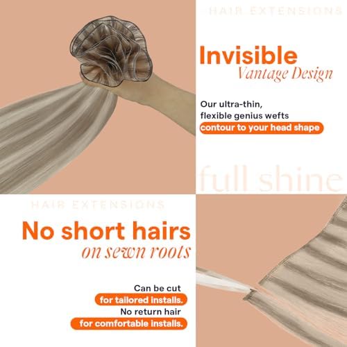 Full Shine Genius Weft Hair Extensions Human Hair for Women 24 Inch 80g - Image 4