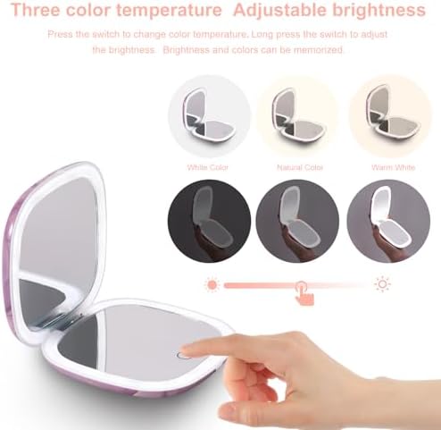 Mocado Compact Mirror with Light-4 Inches Compact 1x/10x Magnifying Mirror - Image 3