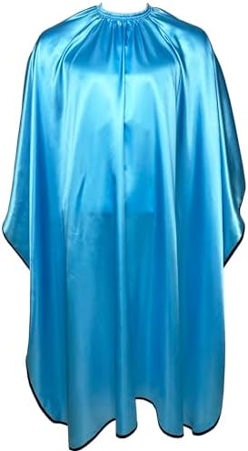 Pelocapa Salon Styling Capes for Clients, Hair Dye Cutting Capes with Elastic Hooks, Waterproof Light Weight Satin Sheen Styling Cape Barber Gown for Stylist, 63”*56”(Blue) - Image 6