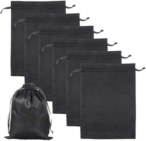 6Pcs Silk Satin Wig Bags, Satin Gift & Travel Bag with Drawstring by Unknown