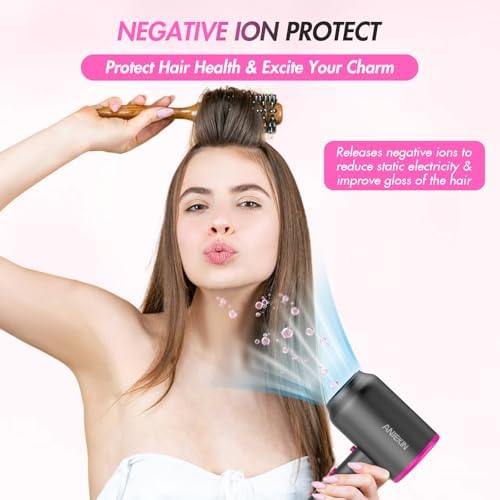 ANIEKIN Hair Dryer, 1875 Watts Fast Drying Blow Dryer with Diffuser and Concentrator, Compact Lightweight Hair Dryer for Women and Men - Image 3