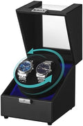 SONGMICS Automatic Double Watch Winder Box, Quiet Motor, LED Light, Lock by SONGMICSbySONGMICSHOME