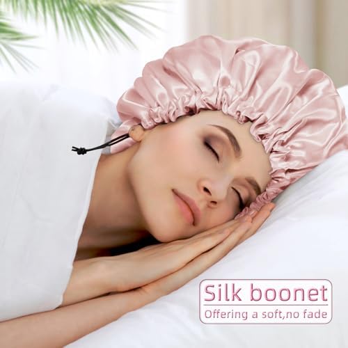 Edoneery Satin Bonnet for Sleeping Women, Double Layer Adjustable Sleep Cap - Image 3