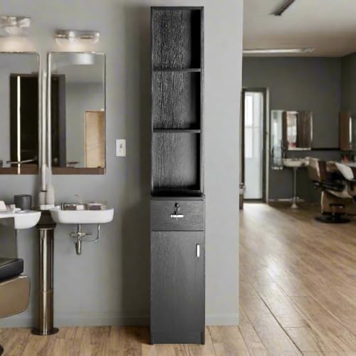 BarberPub Wall Mount Hair Styling Barber Station3036-1(Black) - Image 2