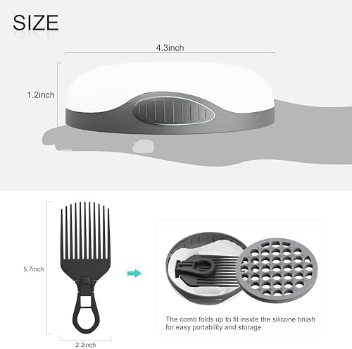 Silicone Twist Hair Brush, Magic Curling Hair Tool, Gray - Image 7
