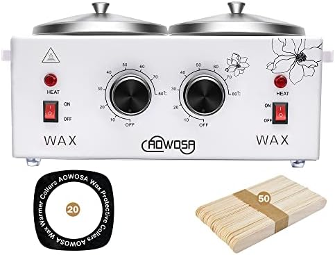 Professional Waxing Kit Wax Warmer Double Pot Wax Heater for Hair Removal by AOWOSA
