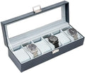 ProCase Watch Box, 6 Slot Mens Watch Display Case, CrocCobaltBlue by ProCase