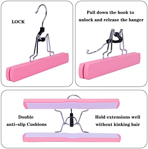 Wig Storage Bags with Hanger - Hair Extension Holder for Styling - Transparent Organizer Set (3PCS/PINK) - Image 5