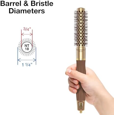 Olivia Garden NanoThermic Ceramic + Ion Round Thermal Hair Brush - Not Electrical - Professional Blowout Brush for Normal to Thick Hair - Image 2