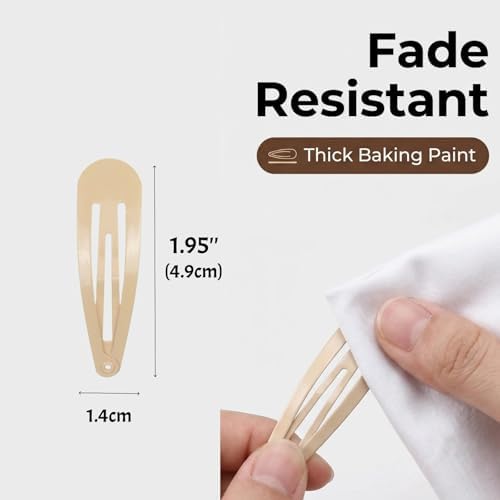 40 Counts Metal Snap Hair Clips, 2 Inch Hair Barrettes for Women Taupe - Image 5