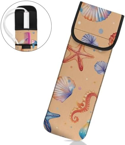 1 Piece Flat Iron Curling Wand Travel Cover Case Bag Curling Wand Travel Case Universal Curling Irons Cover Sleeve Flat Iron Case Heat Resistant Bag Starfish Shell - Image 7