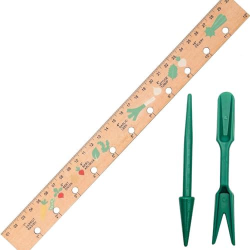 Spacer Tool Seeder Planting Ruler - Seeding Spacing Ruler with Precise Measurements,Seedlings Dibber Hand Transplanting Tools,for Vegetable Gardens, Yard by Tizee