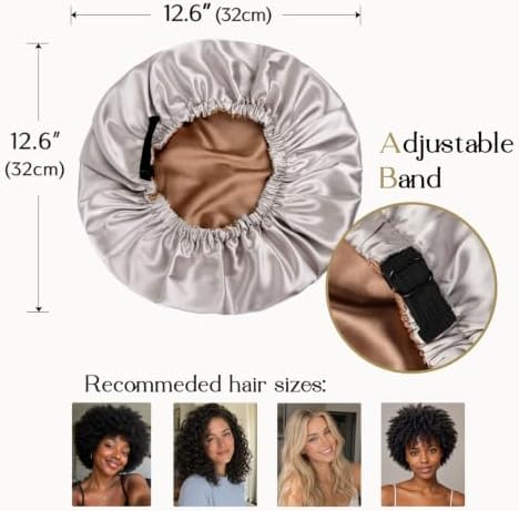 YANIBEST Adjustable Satin Bonnet to Reduce Frizz, Silk Feeling Hair Wrap - Image 5