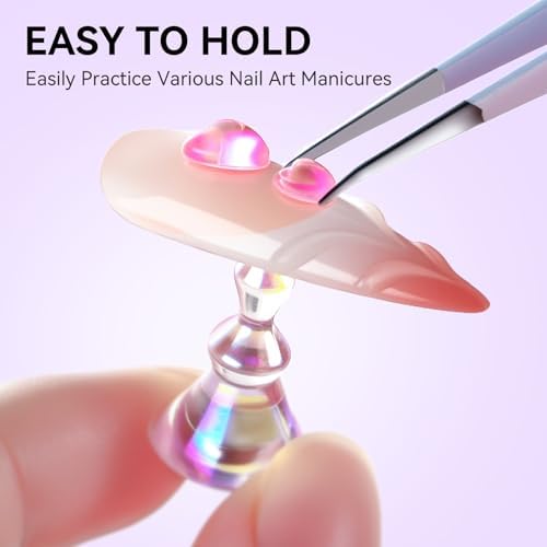 Makartt Nail Stand for Press On: Nails Display Holo Purple & Pink - Image 6