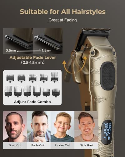 VGRPRO Hair Clippers for Men Professional, Cordless Clipper and Trimmer Set - Image 3