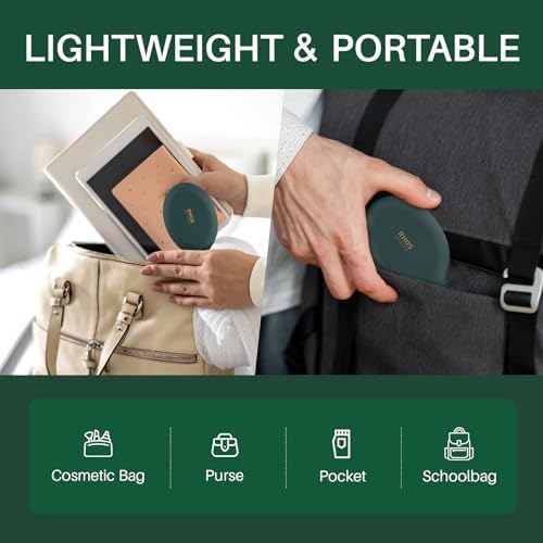 RHOS Mini Hair Brush for Women,Men and Kids-Travel Size Hair Brush for Purse,Pocket,backpack-Small Cushion Paddle Brush with Soft Bristles-Mini Detangler Brush for All Hair Types(1 Pack-Green) - Image 3